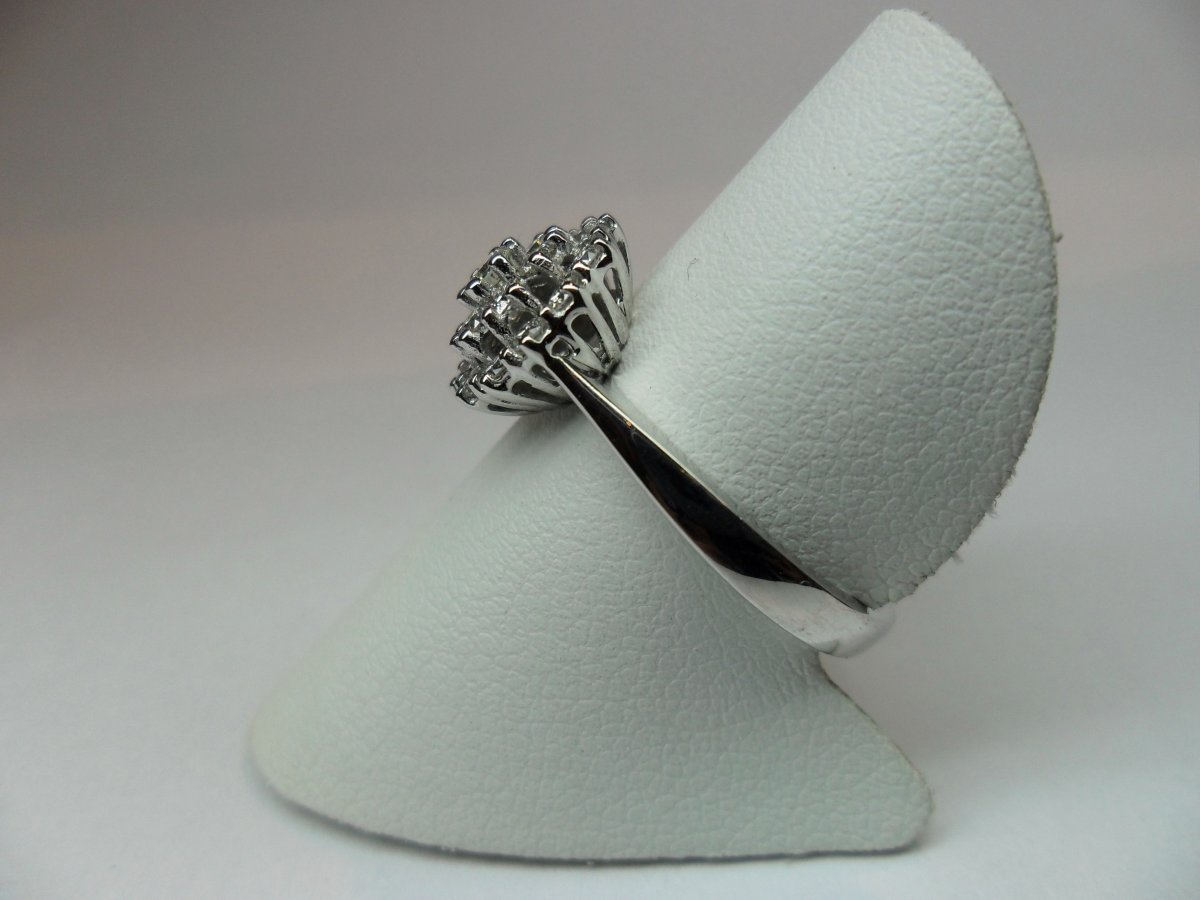 Dubbele Rozet Ring Witgoud